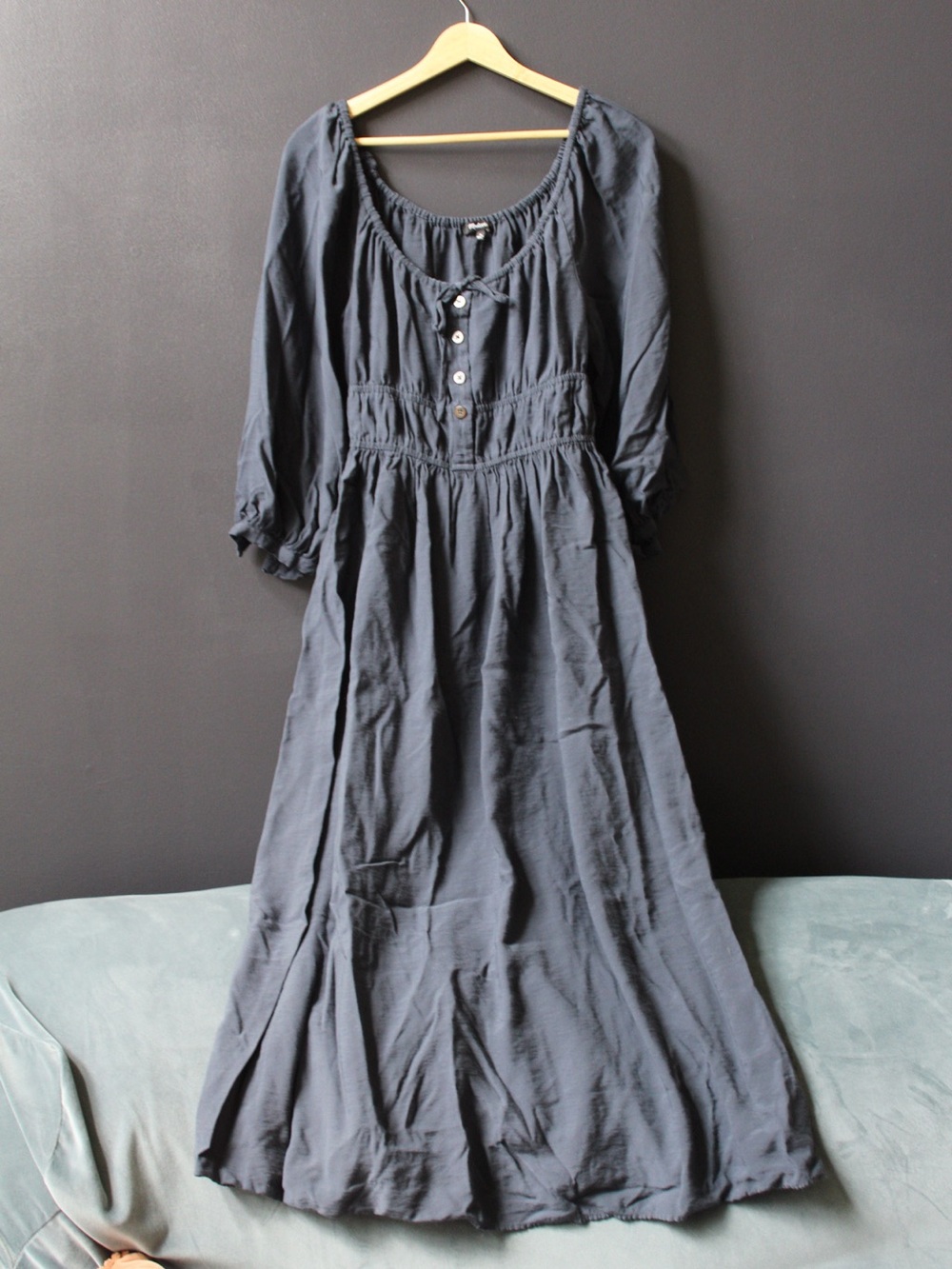 Madewell Twill Sophia Midi-Dress in Navy, size M